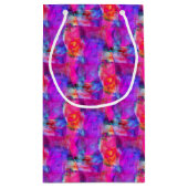 芸術のピンク、青、赤い質の背景 スモールペーパーバッグ (裏面)