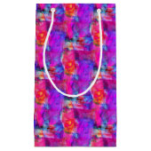 芸術のピンク、青、赤い質の背景 スモールペーパーバッグ (正面)