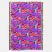芸術のピンク、青、赤い質の背景 スローブランケット (正面縦)