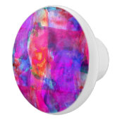 芸術のピンク、青、赤い質の背景 セラミックノブ (右)