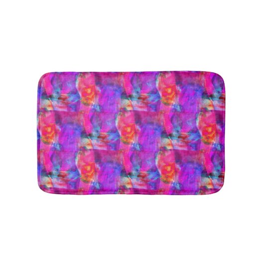 芸術のピンク、青、赤い質の背景 バスマット (正面)