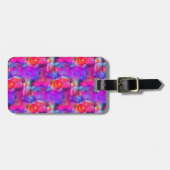 芸術のピンク、青、赤い質の背景 ラゲッジタグ (正面横)