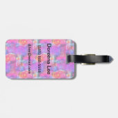 芸術のピンク、青、赤い質の背景 ラゲッジタグ (裏面横)