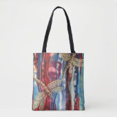 芸術のプリント、トンボ、トートの買い物袋 トートバッグ (正面)