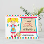 芸術のペンキのパーティーの誕生日の招待状 招待状 (スタンド正面)