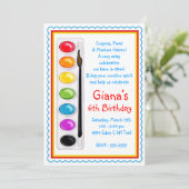 芸術のペンキの技術のバースデーパーティ招待状 招待状 (スタンド正面)