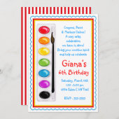 芸術のペンキの技術のバースデーパーティ招待状 招待状 (正面/裏面)