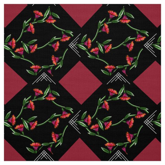 芸術のポイントのDecoっぽいノウゼンカツラ ファブリック (見本)
