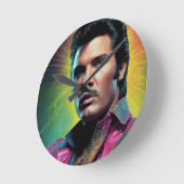 芸術のポップ・アートの王 ラウンド壁時計 (傾斜)