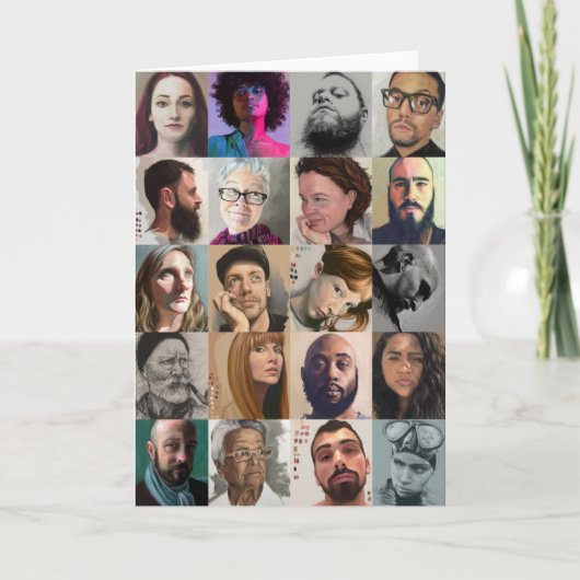 芸術のポートレートの挨拶状-スケッチ及び絵画 カード (正面)