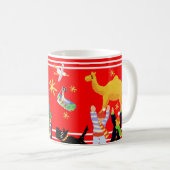 芸術のマグ: ジョンのダイアーのクリスマスの芸術のマグ。 赤い コーヒーマグカップ (正面右)