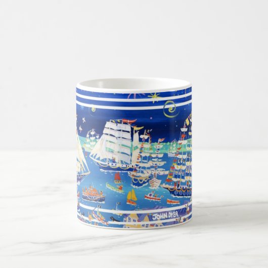 芸術のマグ: Falmouthの高い船のレガッタ「14人のジョンのダイアー コーヒーマグカップ (中央)