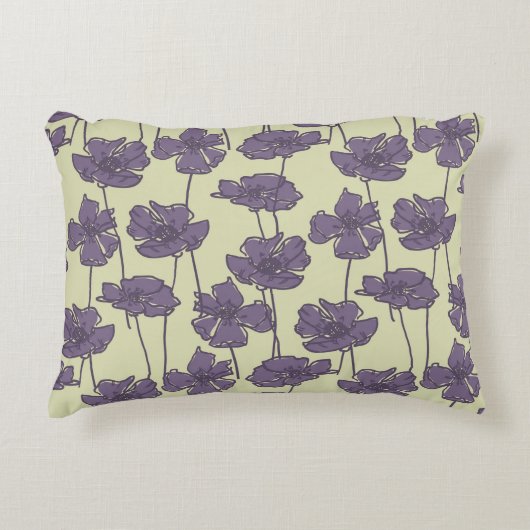 芸術のヴィンテージ花パターン背景 アクセントクッション (正面)