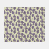 芸術のヴィンテージ花パターン背景 フリースブランケット (正面(横))