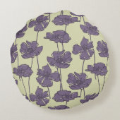 芸術のヴィンテージ花パターン背景 ラウンドクッション (裏面)