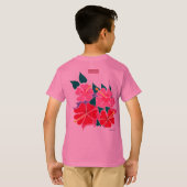 芸術の上: かわいいハイビスカスの中心 Tシャツ (裏面フル)