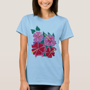 芸術の上: ベビードールのハイビスカスの花 Tシャツ
