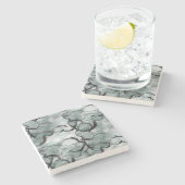 芸術の前衛の灰色、黒い手のペンキ ストーンコースター (横)