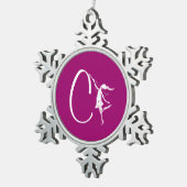 芸術の妖精のイニシャル: C スノーフレークピューターオーナメント (右)