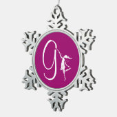 芸術の妖精のイニシャル: G スノーフレークピューターオーナメント (右)