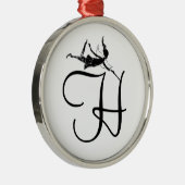 芸術の妖精のイニシャル: H メタルオーナメント (右)