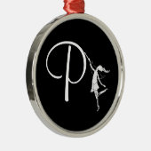 芸術の妖精のイニシャル: P メタルオーナメント (右)