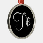 芸術の妖精のイニシャル: T メタルオーナメント (右)
