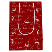 芸術の妖精の幸せな休日 ミディアムペーパーバッグ (裏面)