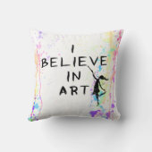 芸術の妖精: 私は芸術の水彩画の操業で信じます クッション (裏面)