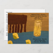 芸術の展示物の入り口の郵便はがき インビテーションポストカード (正面/裏面)