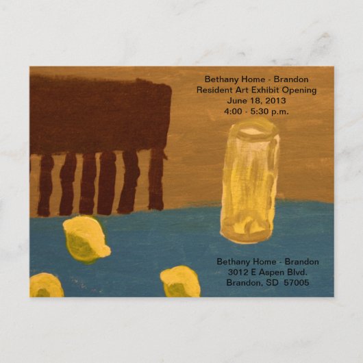 芸術の展示物の入り口の郵便はがき インビテーションポストカード (正面)
