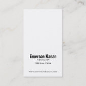 芸術の技術の名刺"小説家作家作家" 名刺 (裏面)