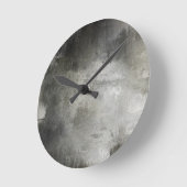 芸術の抽象的でグランジな白黒織り目加工 ラウンド壁時計 (傾斜)