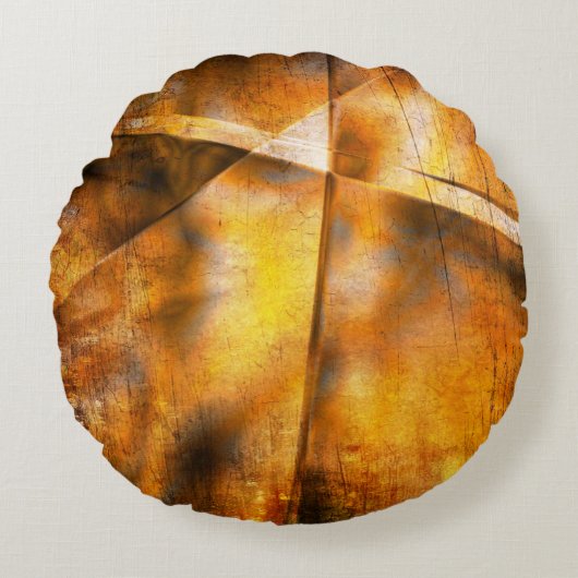 芸術の抽象的で多彩な背景 ラウンドクッション (正面)