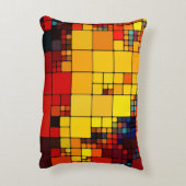 芸術の抽象的で鮮やかな虹の幾何学的なパターン アクセントクッション (裏面(縦))