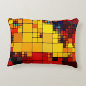 芸術の抽象的で鮮やかな虹の幾何学的なパターン アクセントクッション (裏面)