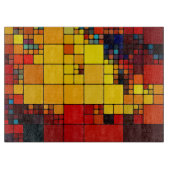 芸術の抽象的で鮮やかな虹の幾何学的なパターン カッティングボード (正面)