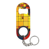 芸術の抽象的で鮮やかな虹の幾何学的なパターン キーホルダー栓抜き (裏面)