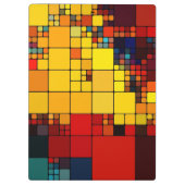 芸術の抽象的で鮮やかな虹の幾何学的なパターン クリップボード (裏面)