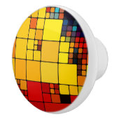 芸術の抽象的で鮮やかな虹の幾何学的なパターン セラミックノブ (右)