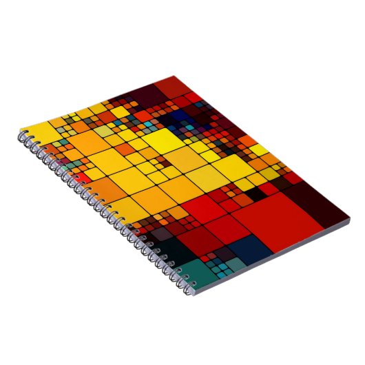芸術の抽象的で鮮やかな虹の幾何学的なパターン ノートブック (右側)