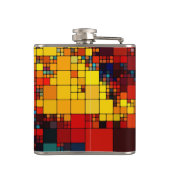 芸術の抽象的で鮮やかな虹の幾何学的なパターン フラスク (裏面)