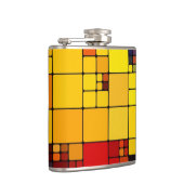 芸術の抽象的で鮮やかな虹の幾何学的なパターン フラスク (右)