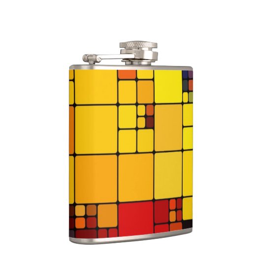 芸術の抽象的で鮮やかな虹の幾何学的なパターン フラスク (右)