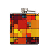 芸術の抽象的で鮮やかな虹の幾何学的なパターン フラスク (裏面)