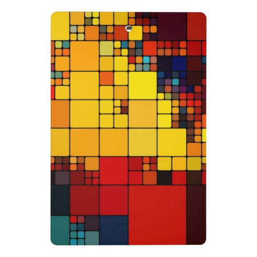 芸術の抽象的で鮮やかな虹の幾何学的なパターン ミニクリップボード (裏面)