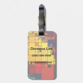 芸術の抽象的で鮮やかな虹の幾何学的なパターン ラゲッジタグ (裏面縦)