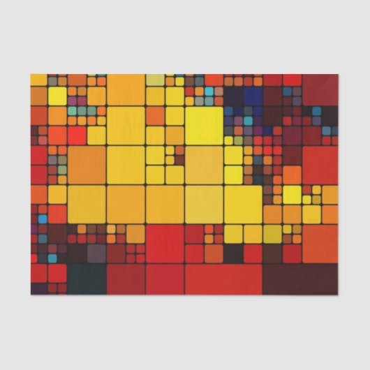 芸術の抽象的で鮮やかな虹の幾何学的なパターン 薄葉紙 (正面)