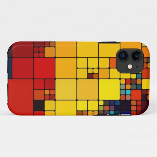 芸術の抽象的で鮮やかな虹の幾何学的なパターン Case-Mate iPhoneケース (裏面(横))