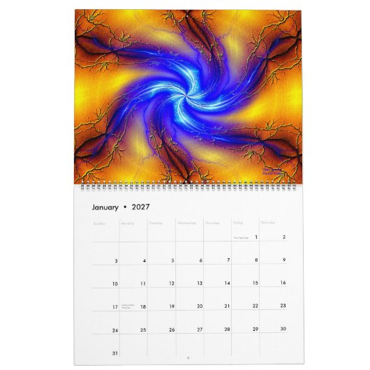 芸術の斜めの2015カレンダー カレンダー (1月 2027)